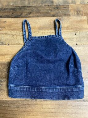 Show Me Your Mumu Denim Cropped Top - Mumu Blue